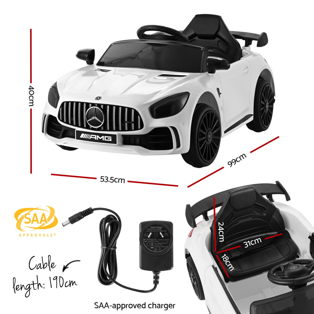 Kids Ride On Car Mercedes-Benz AMG GTR Electric Toy Cars 12V White