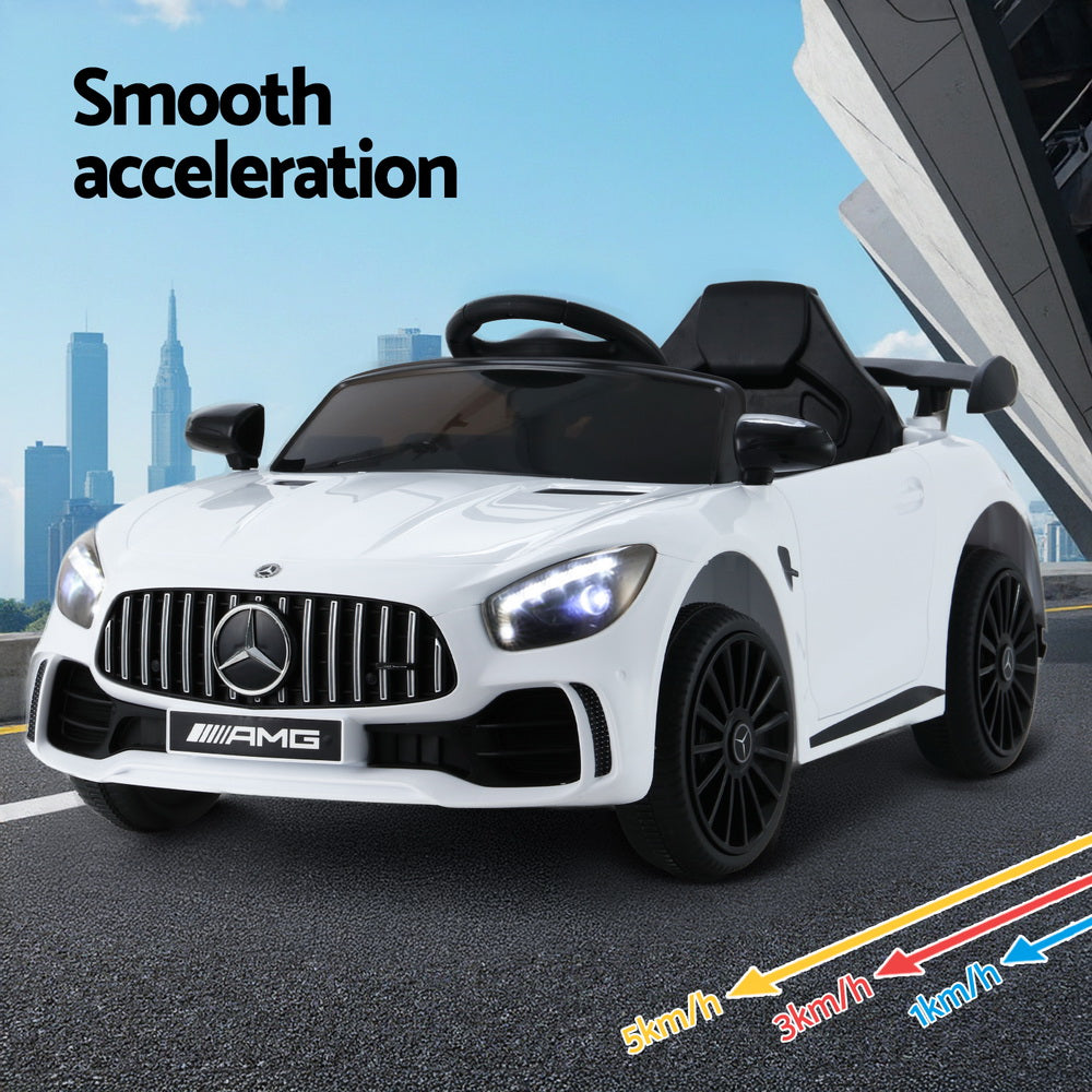 Kids Ride On Car Mercedes-Benz AMG GTR Electric Toy Cars 12V White