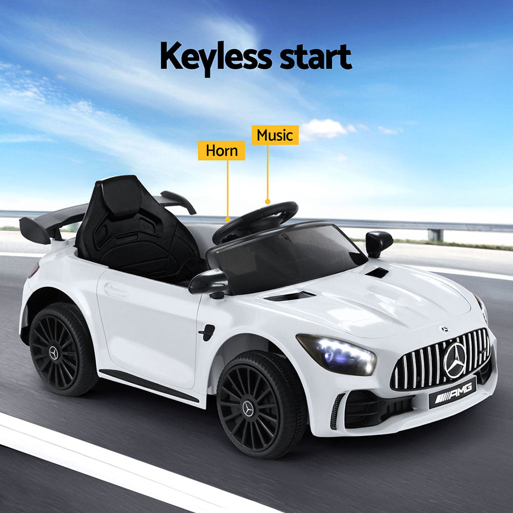 Kids Ride On Car Mercedes-Benz AMG GTR Electric Toy Cars 12V White